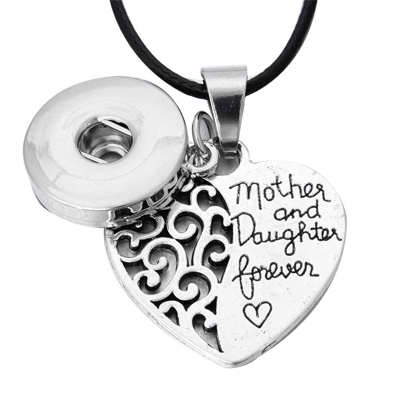 Liefde Hart Snap Kettingen Metalen Drukknoop Hanger Ketting Fit 18Mm 12Mm Diy Snap Sieraden Voor Vrouwen ZG294