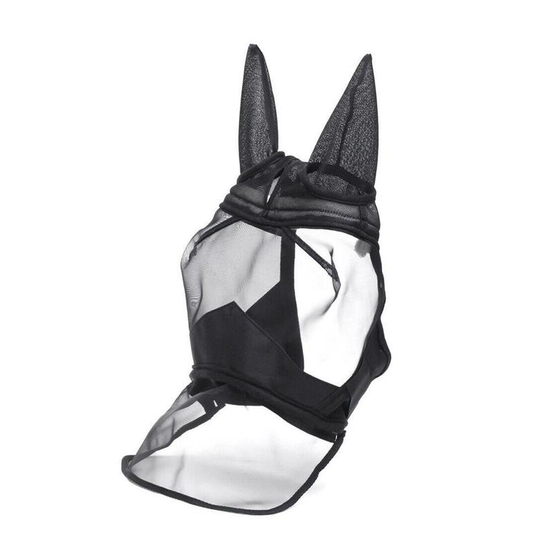 Capa de cabeça à prova de insetos para cavalos, máscara de vôo para cavalos, suprimentos equestres respiráveis e confortáveis, máscara de cavalo