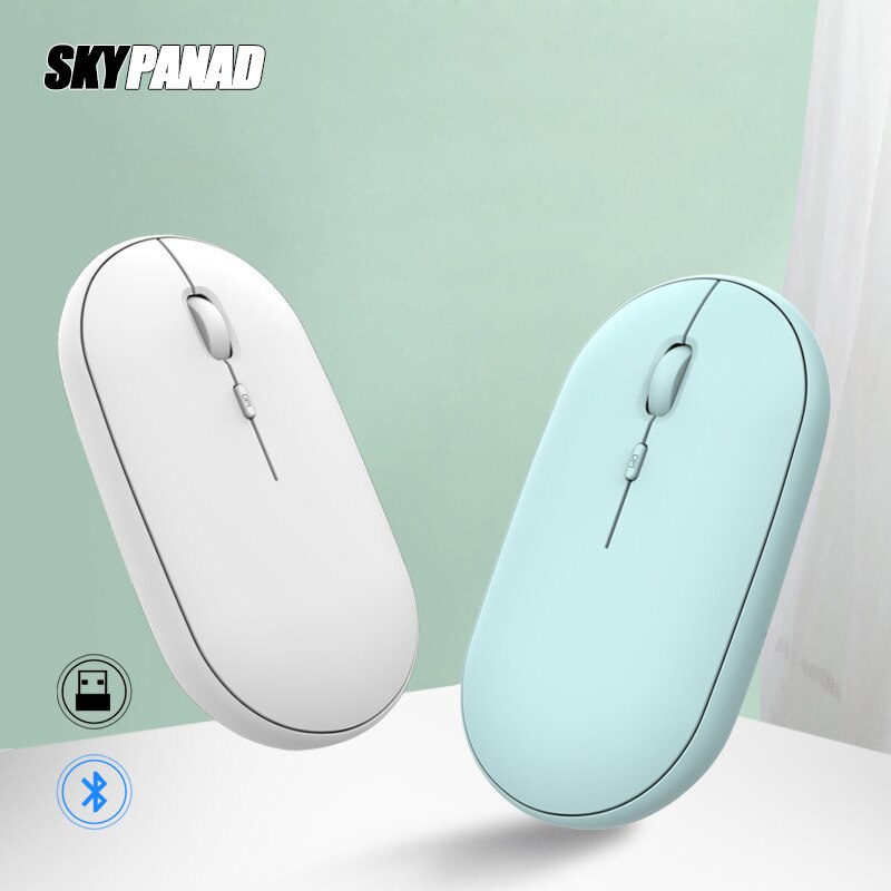 2.4G Bluetooth Draadloze Muis Ergonomische Draagbare Mute Stille Power Saver Oplaadbare Meisje Muizen Voor Laptop
