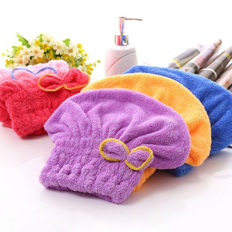 Mikrofiber badehåndklæde hår tør hurtigtørrende dame badehåndklæder blødt badehætte dame turban hoved wrap badning tilbehør til badeværelset