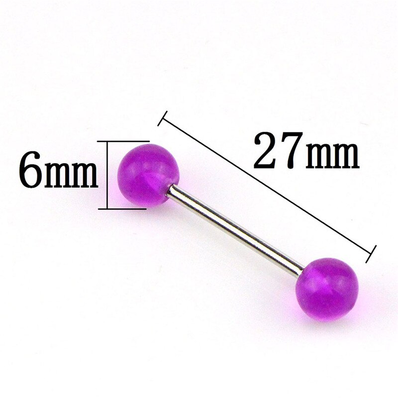 Nose Barbell Bars Body Piercing Jewelry Luminous Glow Acrylic Tongue Rings