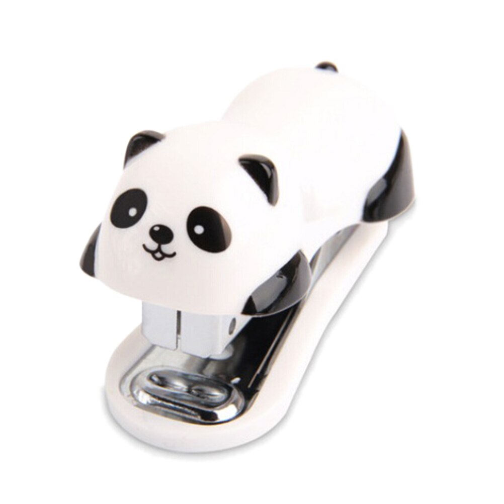 1Pc Cute Mini Stapler Set Cartoon Panda Paper Clips Binding Binder Office School Supplies Staionery Book Sewer