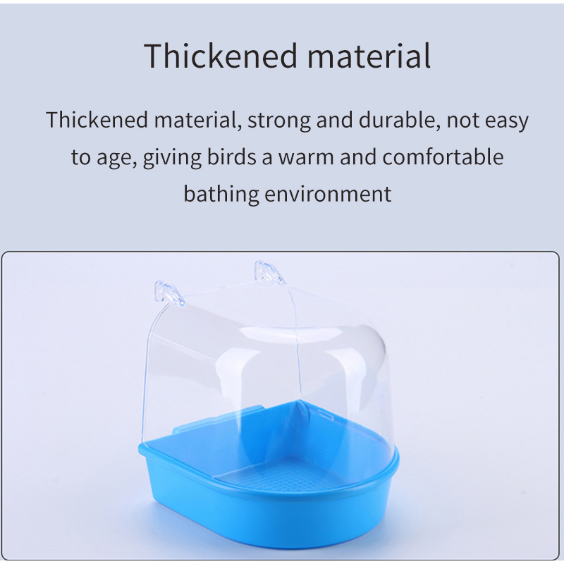 Pet Birds Parrot Hanging Bath Shower Bathtub Accessories Bird Feeder Box Supplies Canary Parakeet Pets Toys Plastic Simple