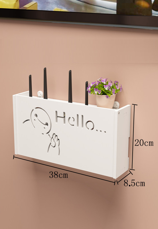 routeur Wifi sans fil boîte de rangement prise de salon Wifi décoration murale décodeur TV support câble organisateur d'alimentation: Rose