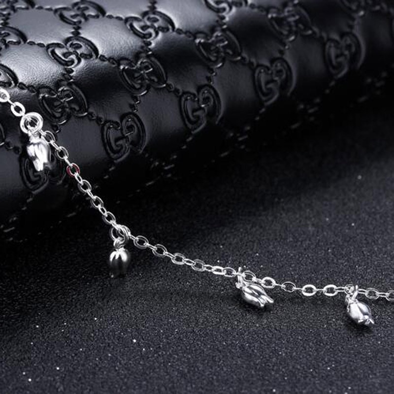 Vendita Calda vuoto Pendente Della Rosa Del Piede Cavigliera Catena in Argento 925 Delle Signore Piatto Cavigliere Braccialetto per Le Donne Del Regalo Dei Monili