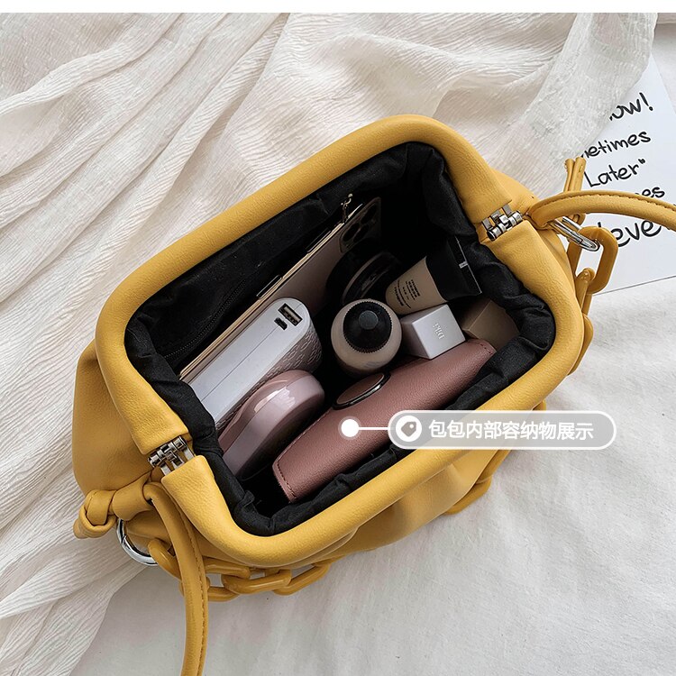 Chain Handbag & Retro Macaron Color Cloud Bag L: Shoulder Bag Width 33cm Height 17cm Thickness 11.5cm