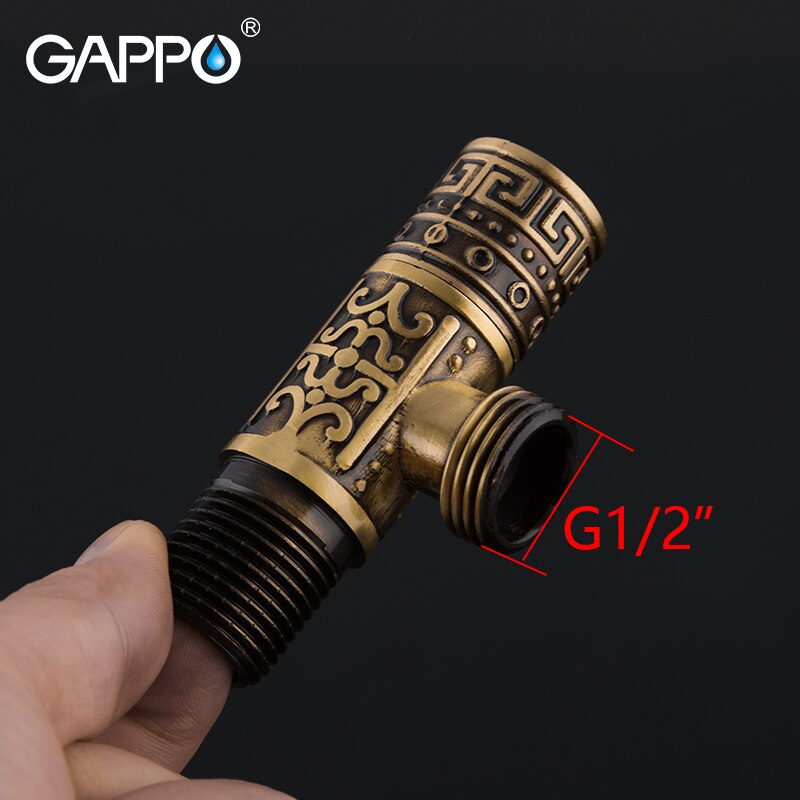 GAPPO Flush Valves 1/2"Antique Brass Angle Stop Valve Shut Off Water ...