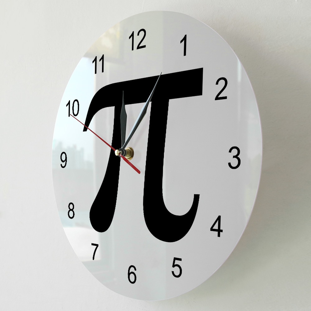 3D Pi Symbol Geek Pi 3,14 Silhouette Reloj de pared signo matemático Pi 3,14 Life of Pi minimalista Reloj de pared de matemáticas Chic de matemáticas
