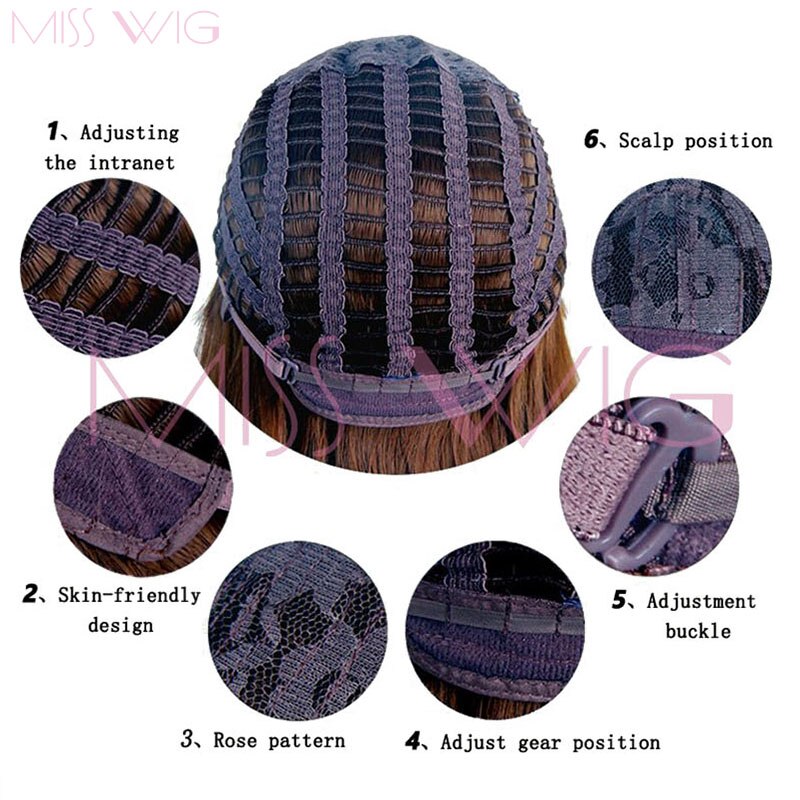 Miss Pruik Korte Rechte Ombre Roze Hittebestendige Bob Pruik Voor Vrouwen Zwart Ombre Kleur Synthetisch Haar