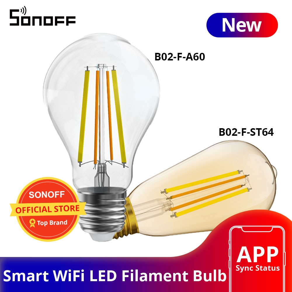 Sonoff B02-F A60/ ST64 Smart Wifi Led Gloeilamp E27 Dimbare Lampen Lamp Dual-Kleur App Remote controle Werk Met Alexa