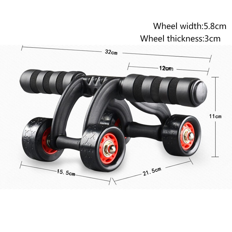 -4 Rolls Ab Roller Buikspier Trainer Indoor Home Training Apparaat Gymnastiek Taille Buik Spier Sporter Apparatuur