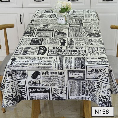 Toile de coton à imprimé journal rétro, nappe de vêtements, tissu d&#39;oreiller à rideau, matériel de bricolage fait à la main, 100cm x 150cm/pièce: 1