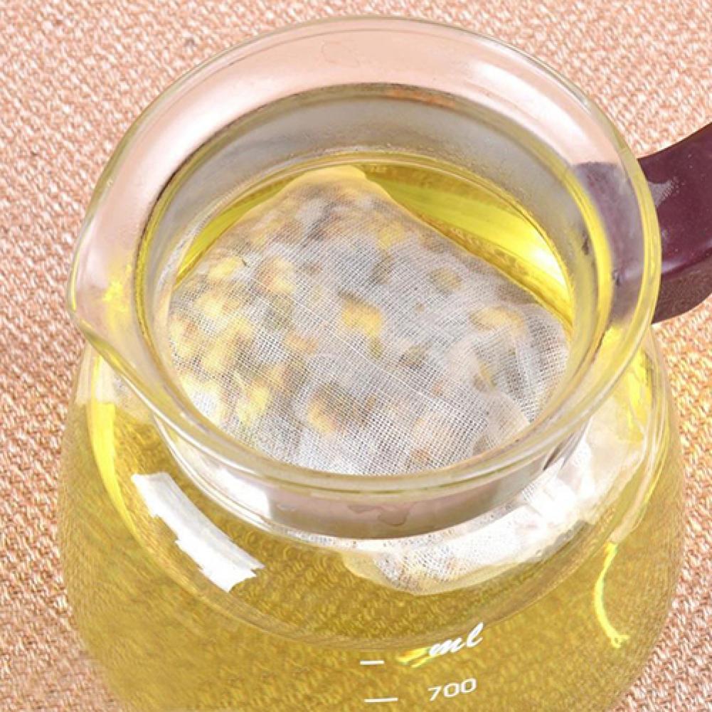 10Pcs Grote Theezakjes 8X10Cm Katoen Mousseline Trekkoord Herbruikbare Tassen Voor Zeep Kruiden Thee Lege Filter Zakken voor Koken Keuken Gereedschap