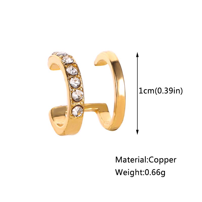 Doppel Layered Clip auf Ohrringe Koreanische Gold Silber Farbe Kristall Clip Ohrringe Ohne Piercing Für Frauen Ohr Manschetten Schmuck