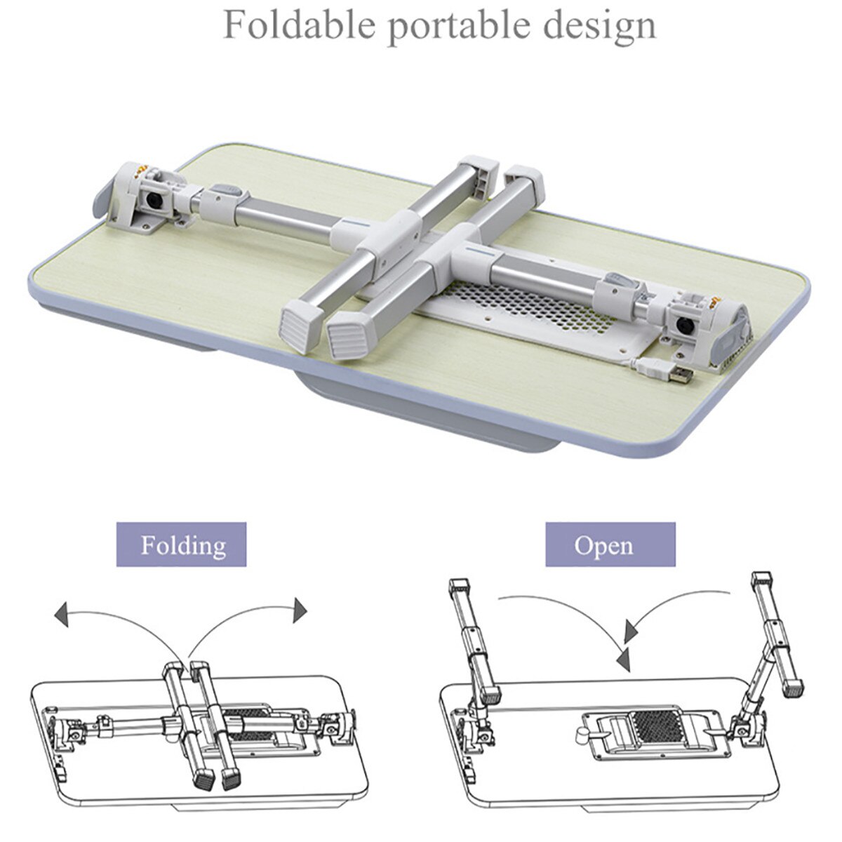 Multifunction Simple Folding Adjustable Laptop Desk With Cooling Fan Lifting Small Table Dormitory Computer Table BedDesk