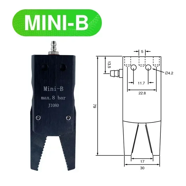 Pneumatic Gripper Manipulator Fixture for Injection Molding Grab With Sensor Switch Water Spout Clip Robot Arm Fixture Cylinder: Blue