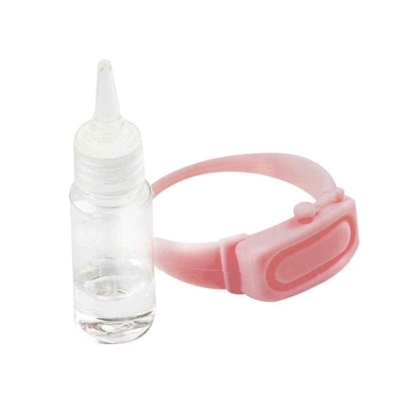 Dispensador de mano líquido para niños y adultos, bombas de Gel para lavar manos, pulsera dispensadora, pulsera de mano, dosificación de silicona, pulsera: Pink