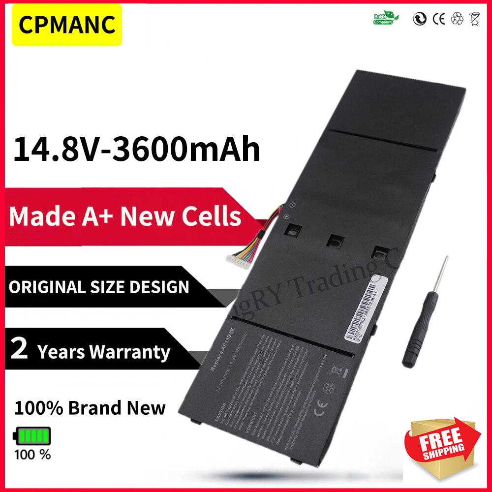 Cpmanc Laptop Batterij AP13B3K Voor Acer Aspire V5 R7 V5-572G V5-573G V5-472G V5-473G V5-552G M5-583P V5-572P R7-571 AP13B8K