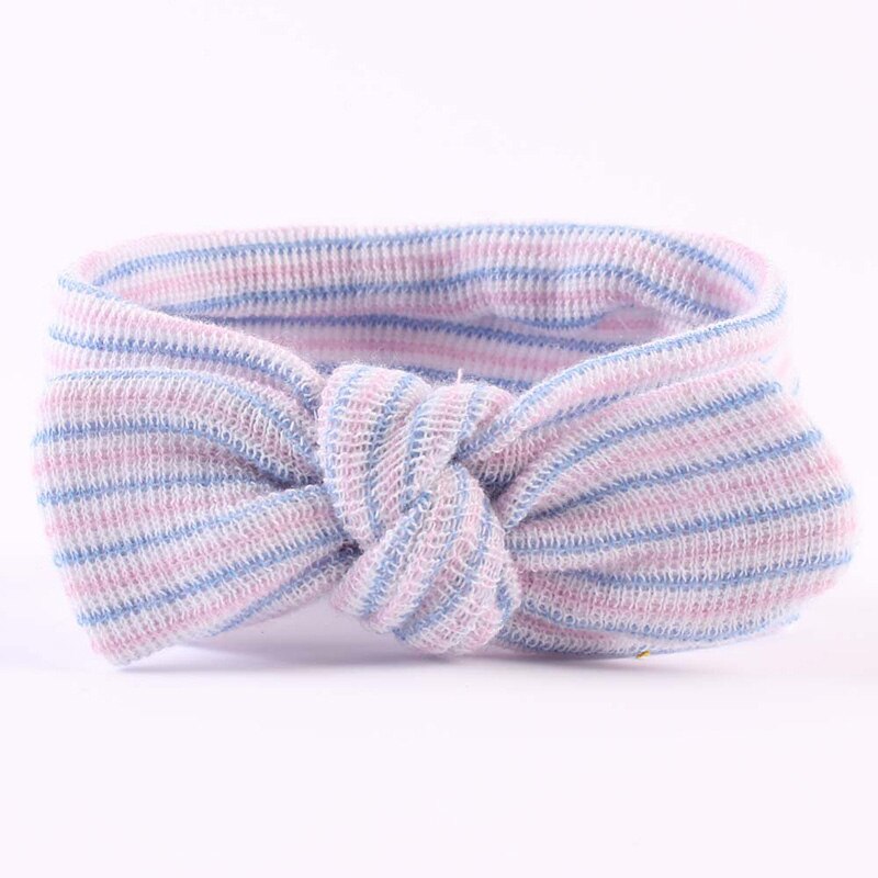 Bandeau avec nœuds pour -né fille, élastique, tricoté doux, Turban, accessoires cheveux: 02