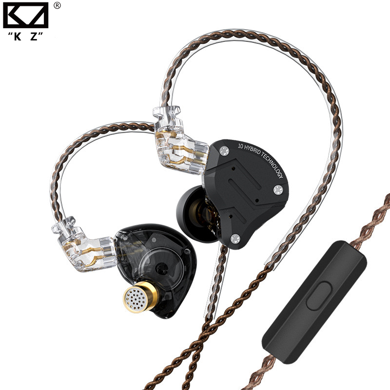 KZ ZS10 Profi Metall Verdrahtete Kopfhörer 4BA + 1DD hybrid Technologie in Ohr Kopfhörer HIFI Monitor Spiel Sport Musik ohrhörer Headset: Grün
