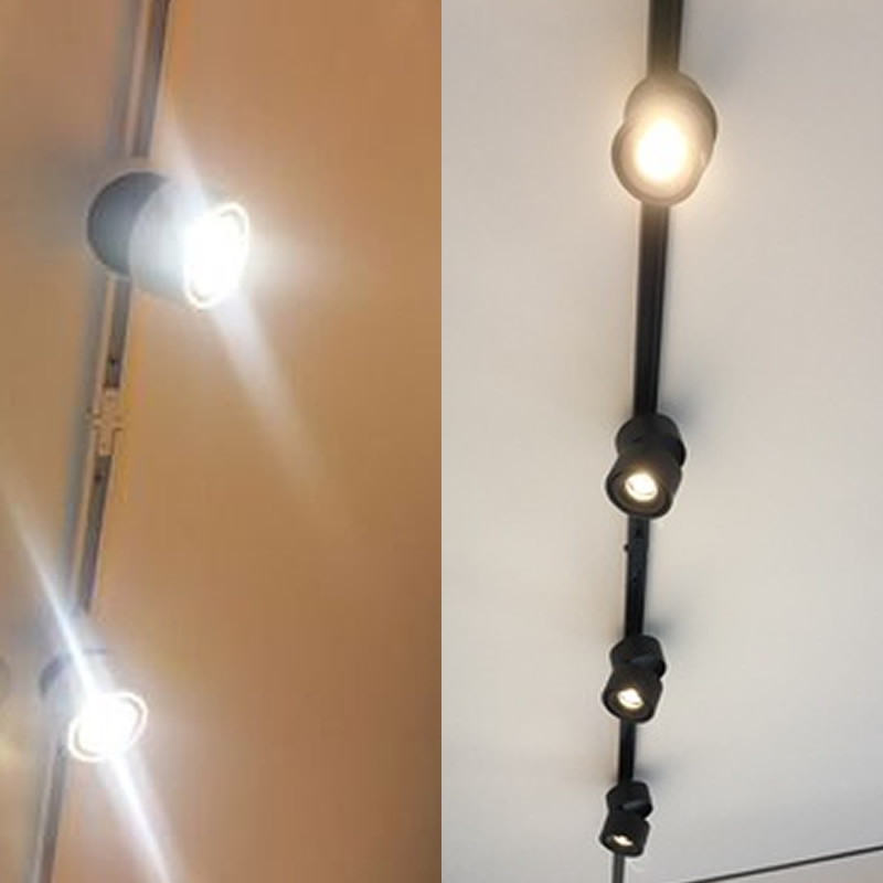2 pièces Dimmable éclairage de piste vêtements chaussures magasin magasin lampe 12 W 15 W 18 W blanc/noir shell AC110-240V Spot Rail Rail lumière