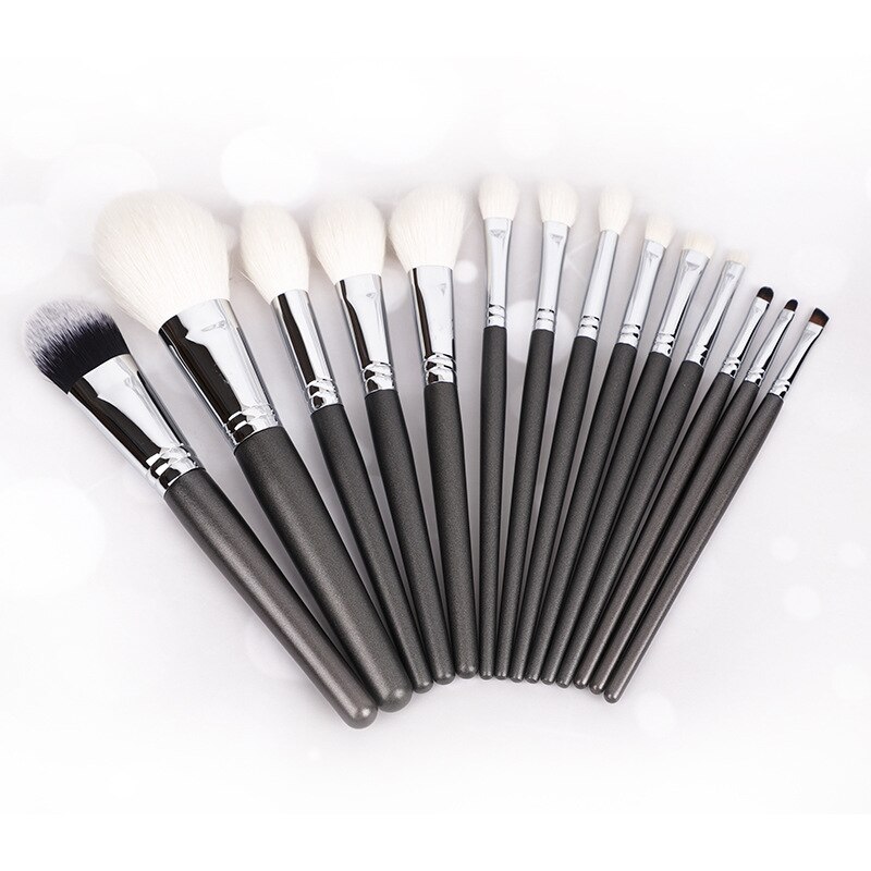 Uld kobber tube makeup børste sæt høj værdi foundation øjenskygge concealer børste multifunktion makeup værktøj: -en