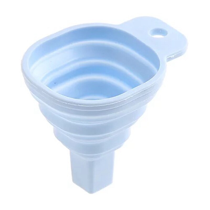 Funil de óleo dobrável silicone mini retrátil doméstico dispensação líquida mini funil vinho acessórios cozinha: Blue