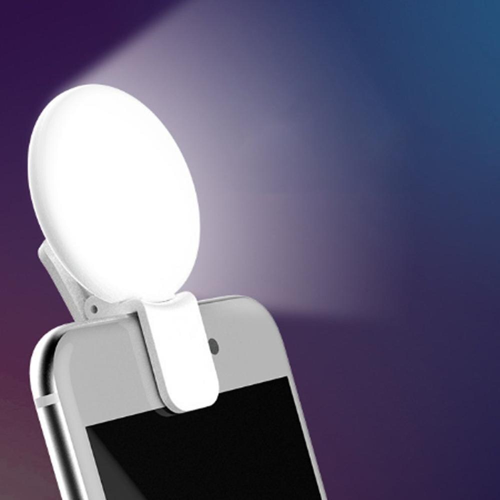 Universal Mini Portable Round Beautification Selfie Phone Soft Fill Light Live Led For Girls Three Gear Fill Light