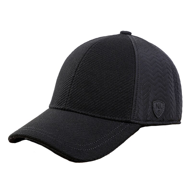 Männer winter baseball hut mit ohrenklappen papa halten warme gorras verdicken gehörschutz ausgestattet hysteresenkappe шапка зимняя мужская: Schwarz