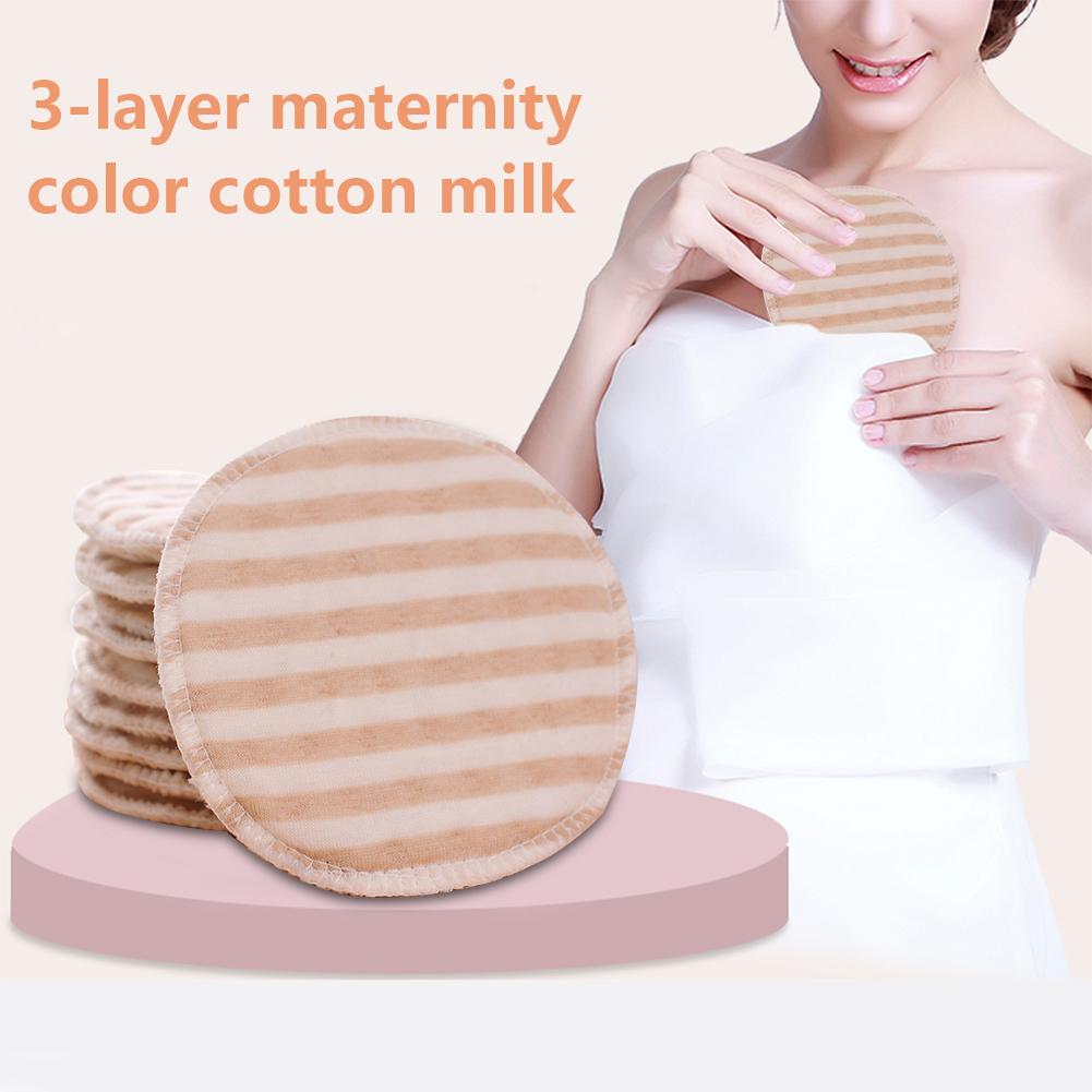 50 stk. 3 lag maternel farve bomuldsstykke anti-overløb, åndbar, vaskbar brystpude til amme-bh-mor efter fødslen