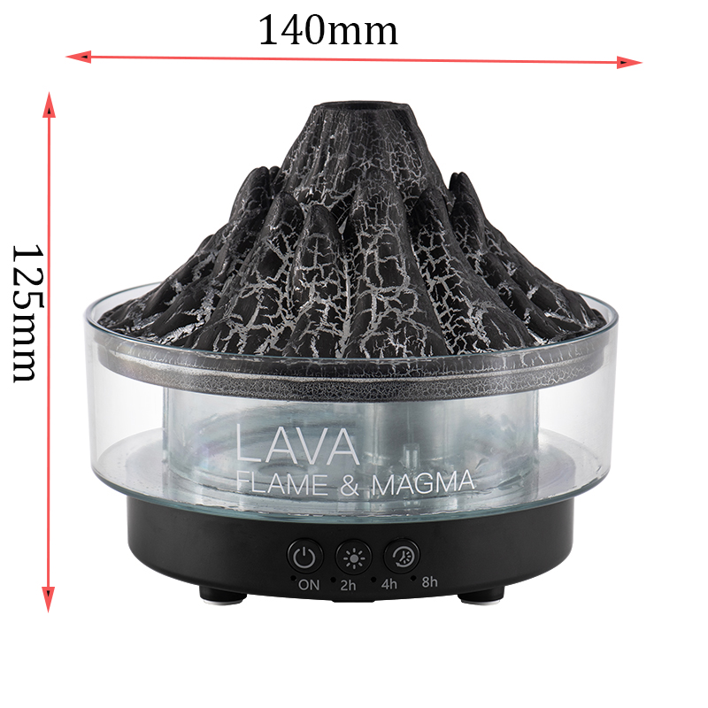 Difusor de Aroma de volcán, humidificador de aire ultrasónico, temporizador, apagado automático, Control remoto, difusores de llama para el hogar, dormitorio, blanco