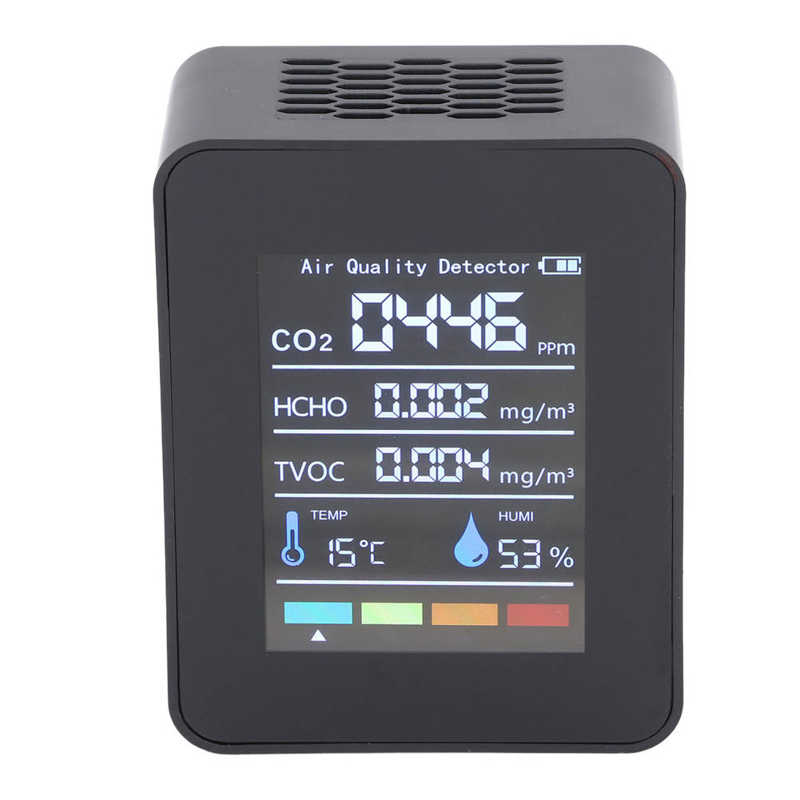 5 In 1 HCHO TVOC CO2 Temperature Humidity Air Monitor Infrared CO2 Detector TVOC HCHO Detector Air Sensor