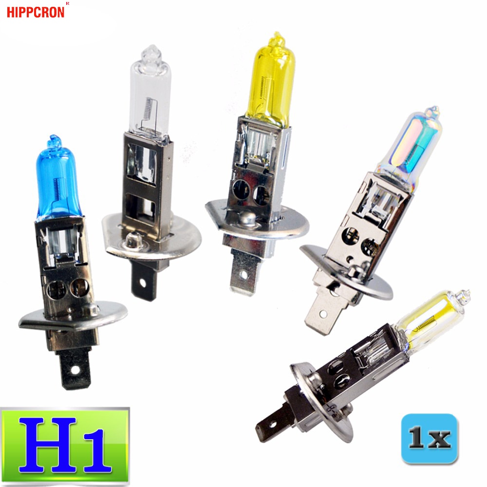Hippcron H1 Halogeenlamp 12V 55W 100W Clear Super Wit Geel ION Regenboog 2200Lm Quartz Glas Auto koplamp Lamp