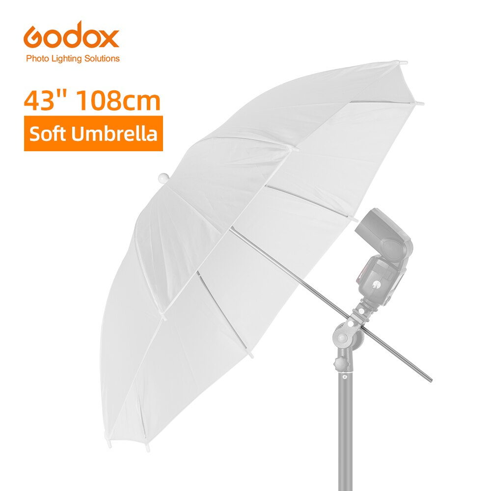 Godox 33 &quot;84Cm 40&quot; 102Cm 43 &quot;108Cm Wit Soft Diffuser Studio Fotografie Doorschijnende Paraplu voor Studio Flash Strobe Verlichting: 1pcs 43 inch 108cm