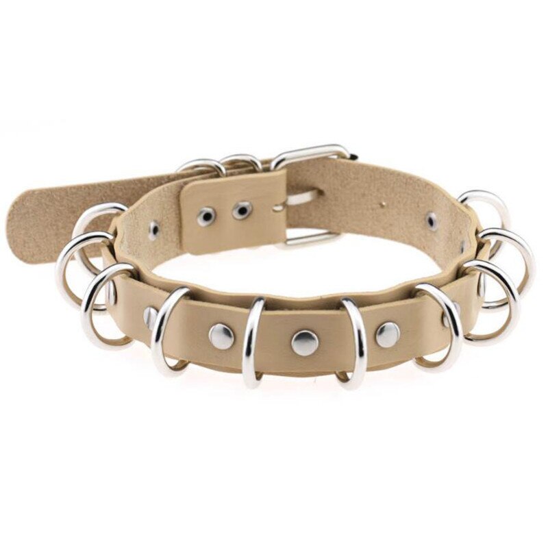 Collar de Metal multicapa con remache de punta redonda para mujer, Gargantilla gótica, joyería: color