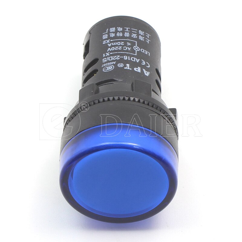 20 stk  ad16-22ds 22mm panelmonteret led indikatorlys strømskrue terminal 5 farve signal pilot lampe til strøm lys