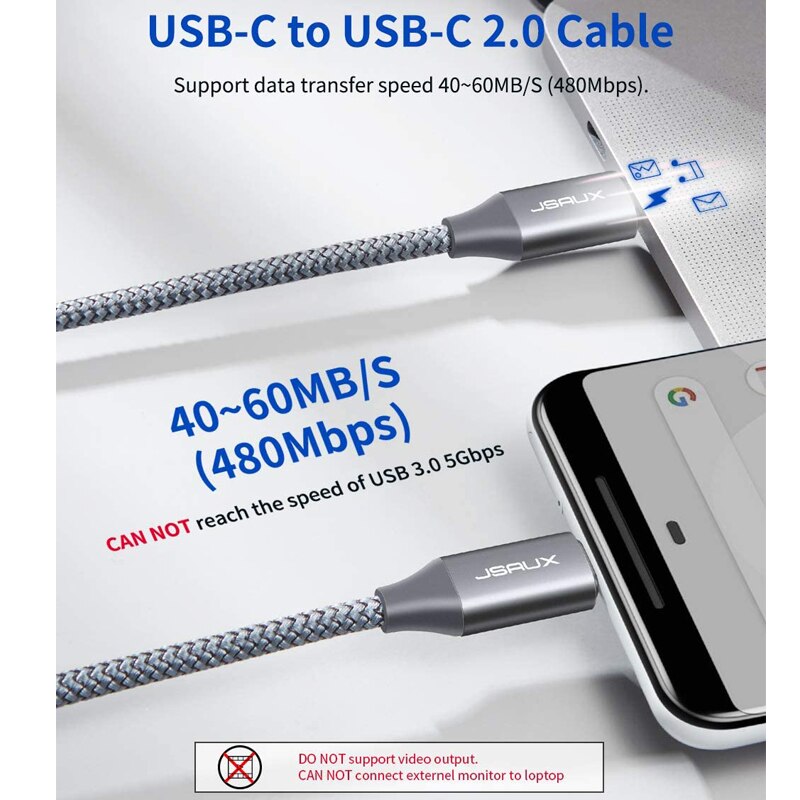 Cablu De Date USB-C La Type-C, PD100W, 5A, 480Mbps, 3m - Ugreen L512 45065 Space Gray