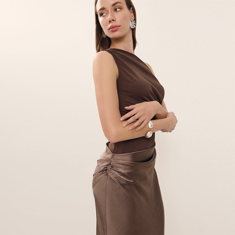 Zomerse sexy lange satijnen jurk met één schouder voor dames, mouwloos, open rug, hoge split, feestjurk, avondjurk, cocktailjurk