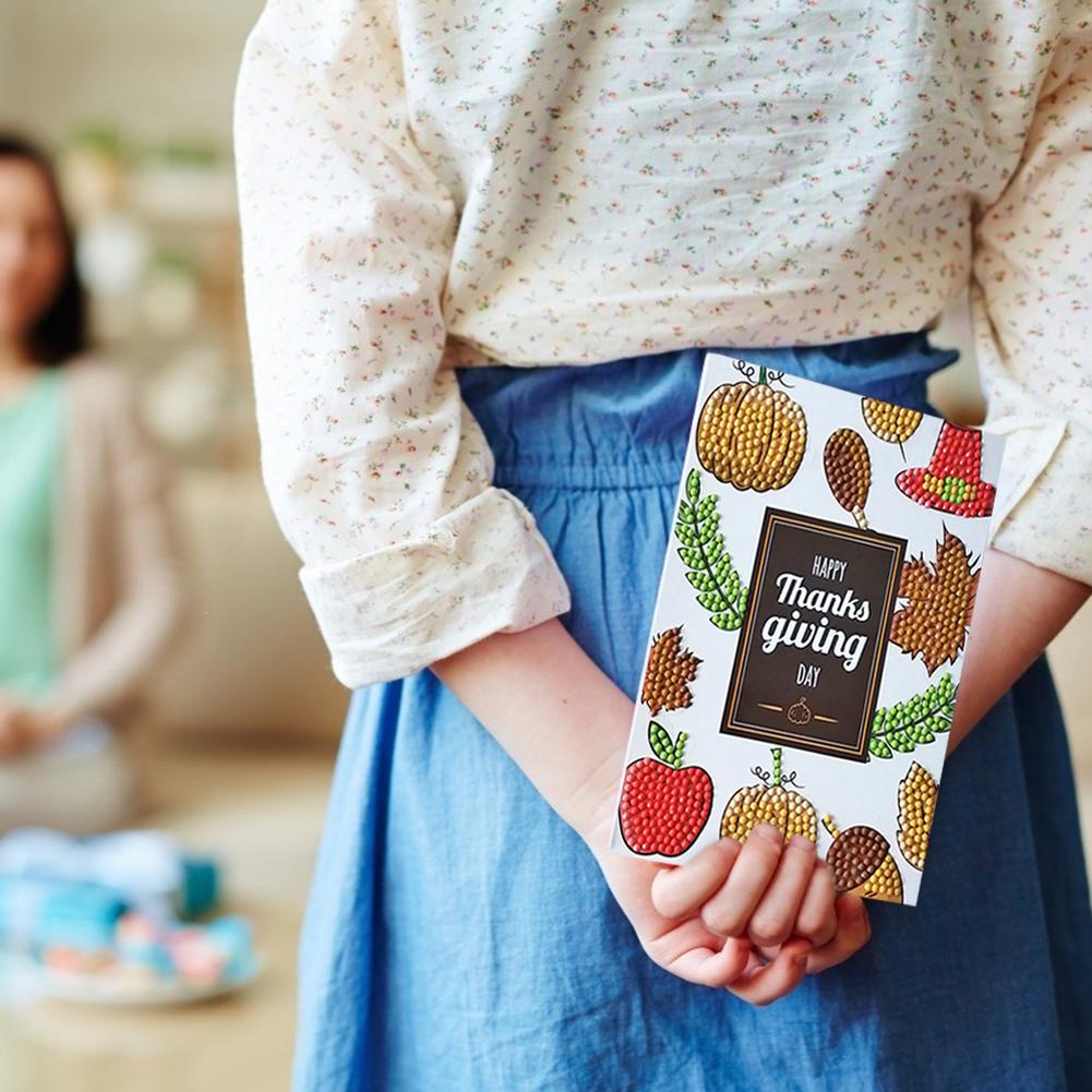 4pcs DIY Diamond Cardboard Painting Kit Party Wish Card Home Table Decoration Children's Year