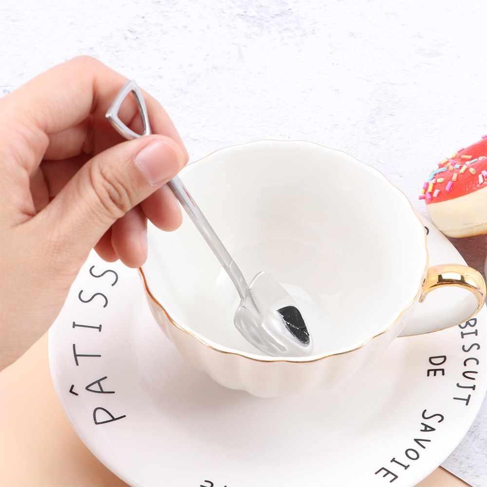 Kitchen Stainless Steel Dessert Shovel Spoon and Fork Picnic Travel Cute Ice Cream Spoon Fruit Fork Set