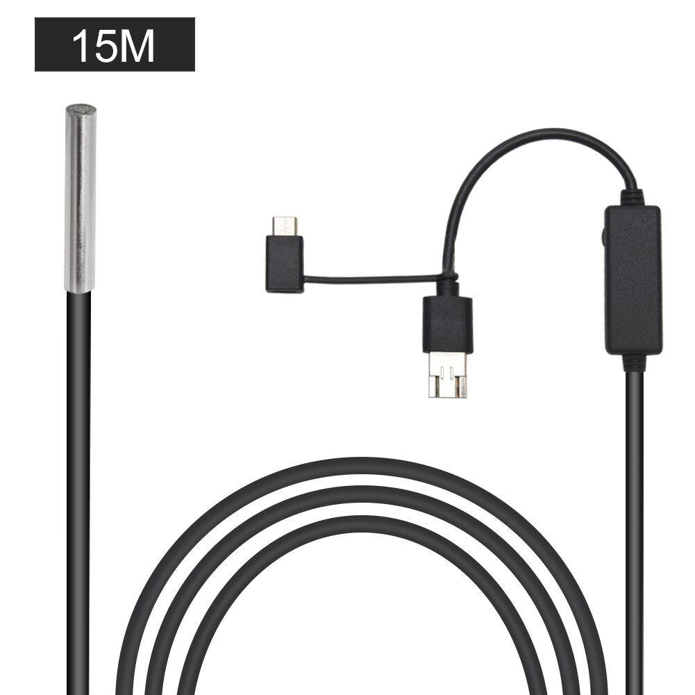15m, 20mm 3 in 1 interface bil hane -c 720p inspektion borescope led lys endoskop kamera: -en