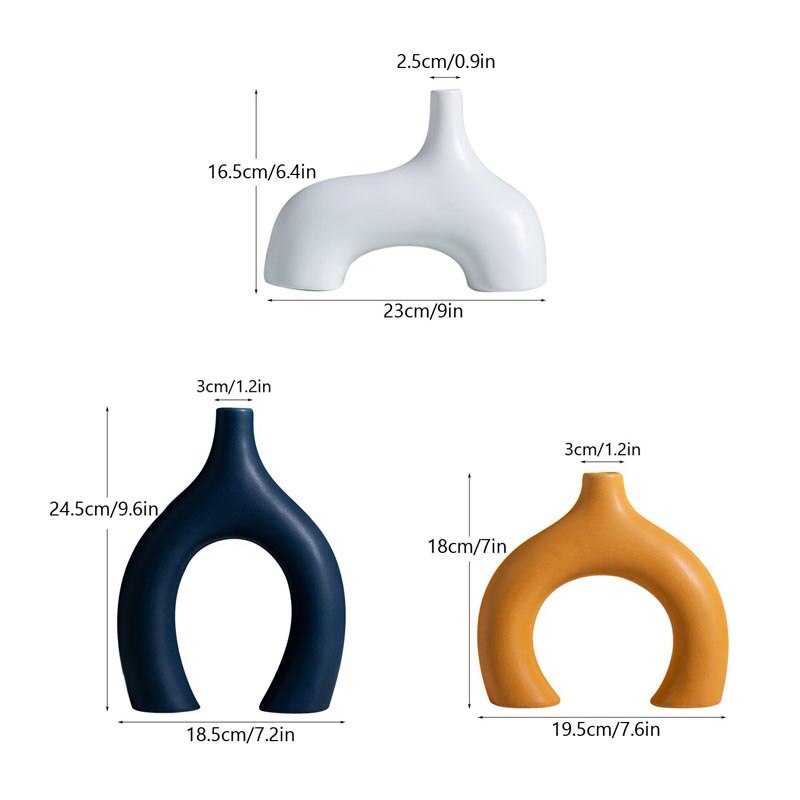 NIFLHEIM Ceramic Abstract Alien Vase Modern Decorative Planter for Flowers Decoration Home Luxury Wedding Centerpiece