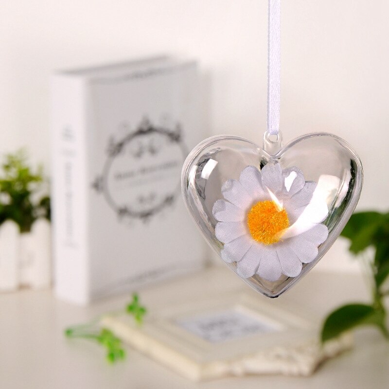 Esfera rellenable de plástico transparente para decoración de fiestas, 30 Uds., forma de corazón, bricolaje