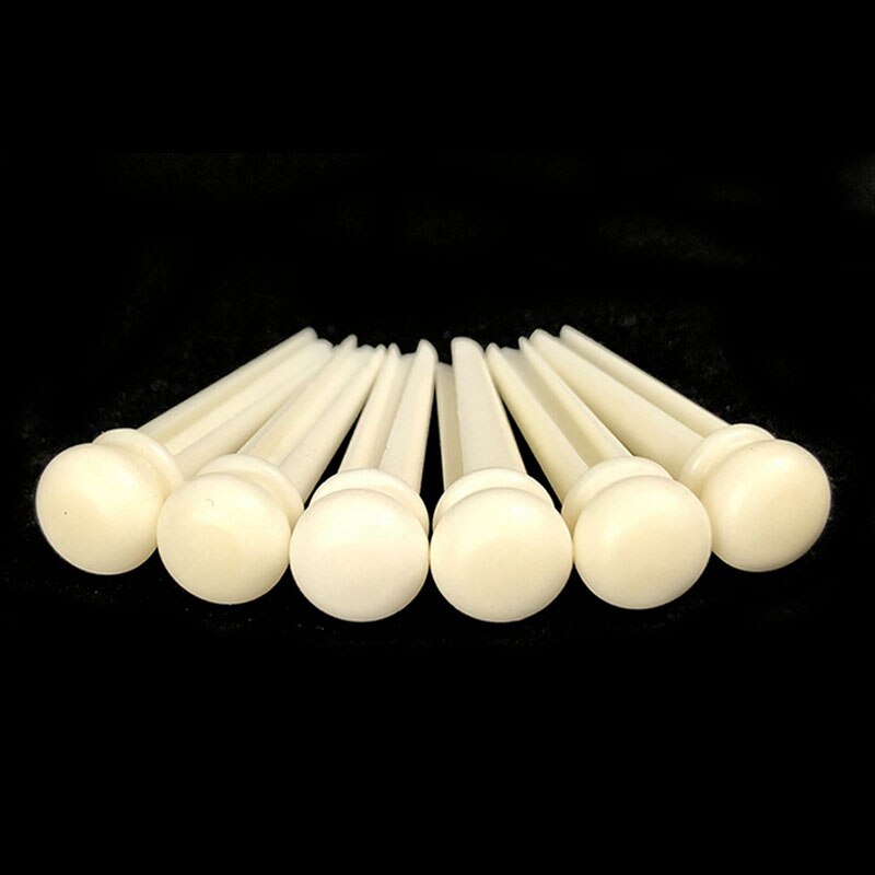 6Pcs Bone Guitar Bridge Pins Ebony Bone Rosewood Bridge Pin for Acoustic Guitar with Pearl Shell Brass Circle Guitar Accessories: Bone A