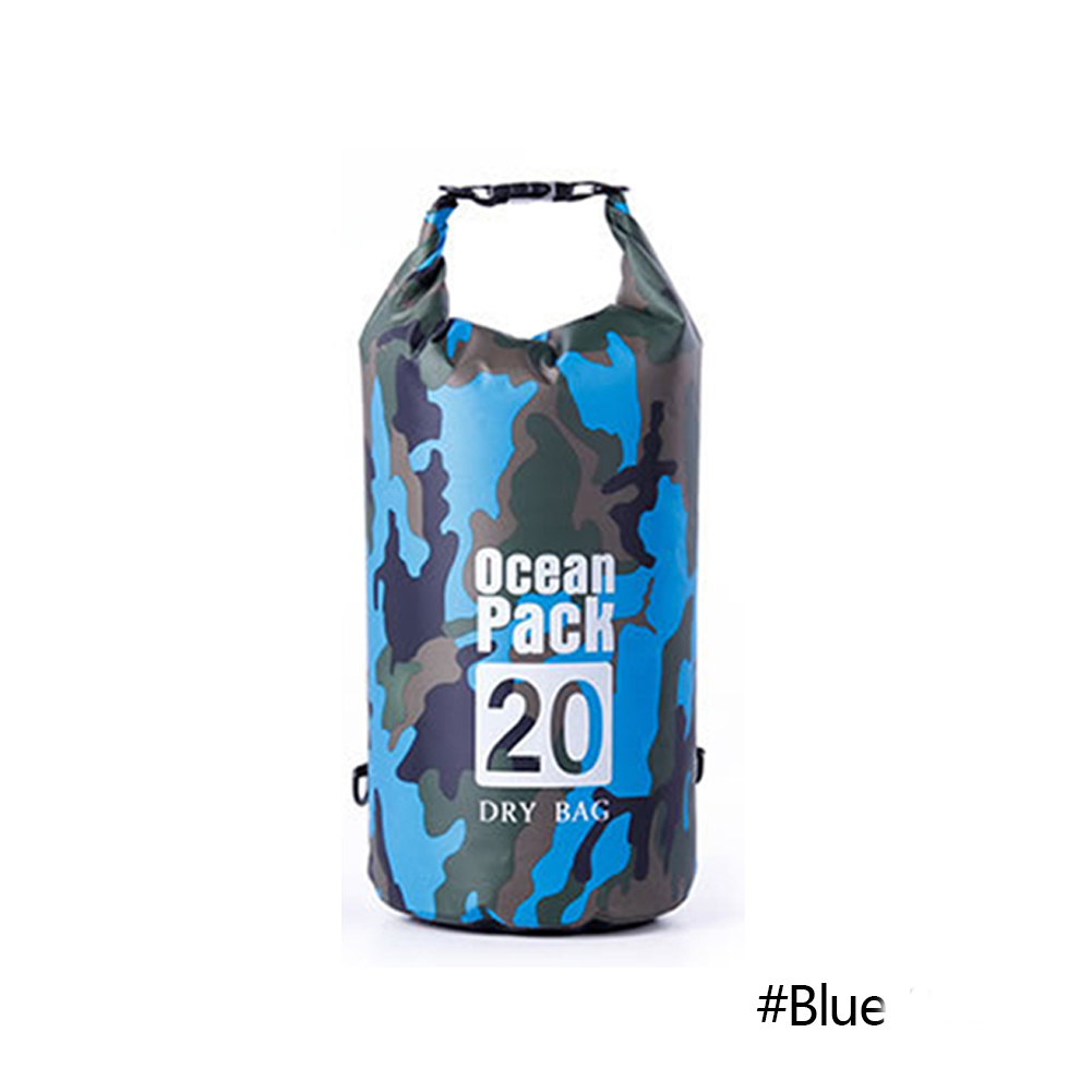 Bolsa impermeable de camuflaje para buceo, bolsa seca de almacenamiento para natación, playa, Rafting, Kayak, para exteriores, 2/5/10/20/30L: Blue / 30L