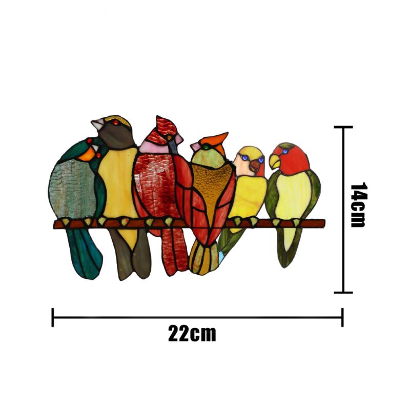 Brilliant Color Bird Window Decoration Multicolor Happy Birds Stickers Home Wallpaper Cartoon Decorative Stickers: 04