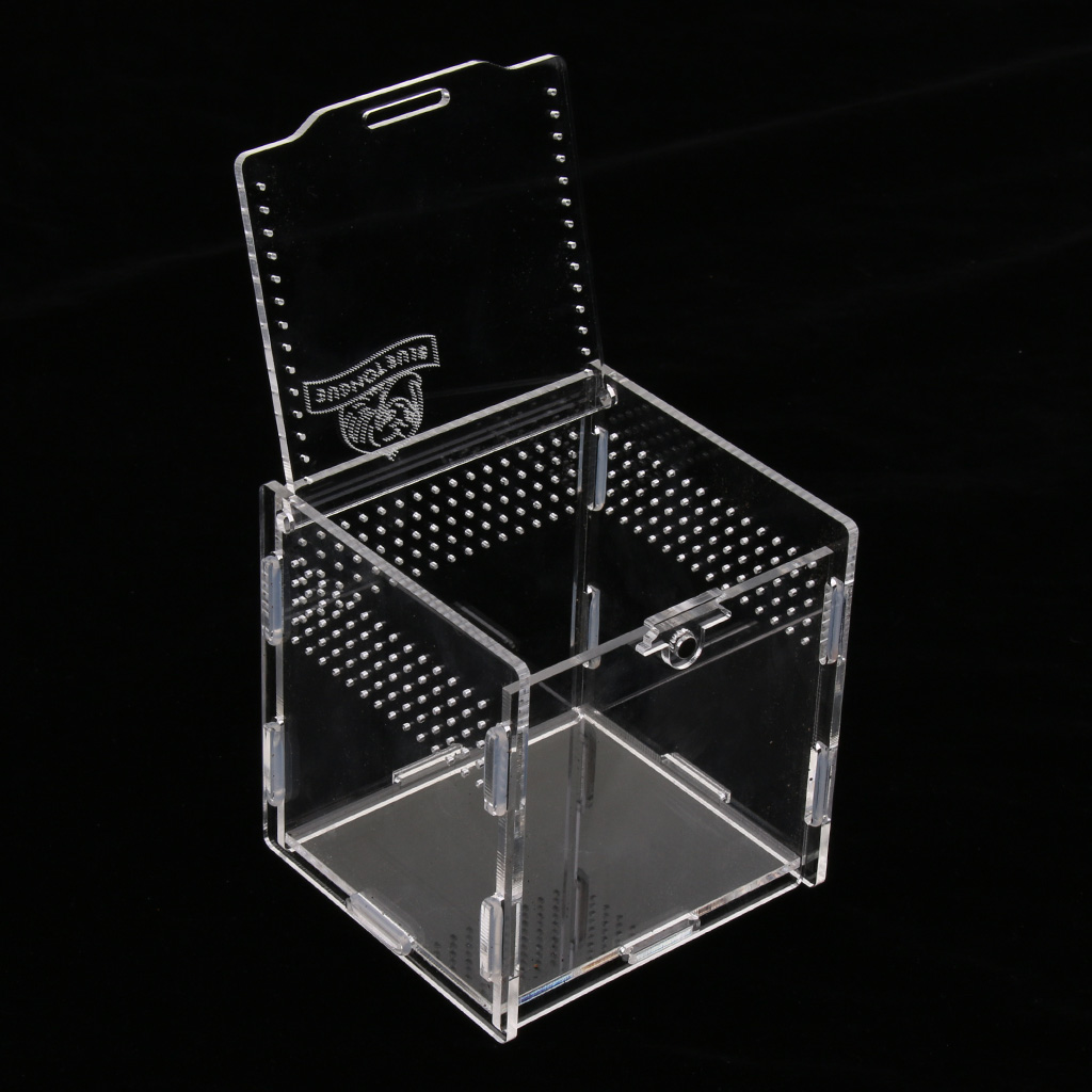 Acrylic Terrarium Vivarium With Water Bowl Artificial Plant For Gecko Lizard Snake