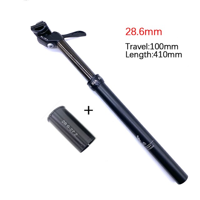 KS EXAForm-Tubo de asiento de bicicleta, tija de sillín de altura ajustable, Control manual, 27,2/30,9/31,6mm: 28.6 travel 100