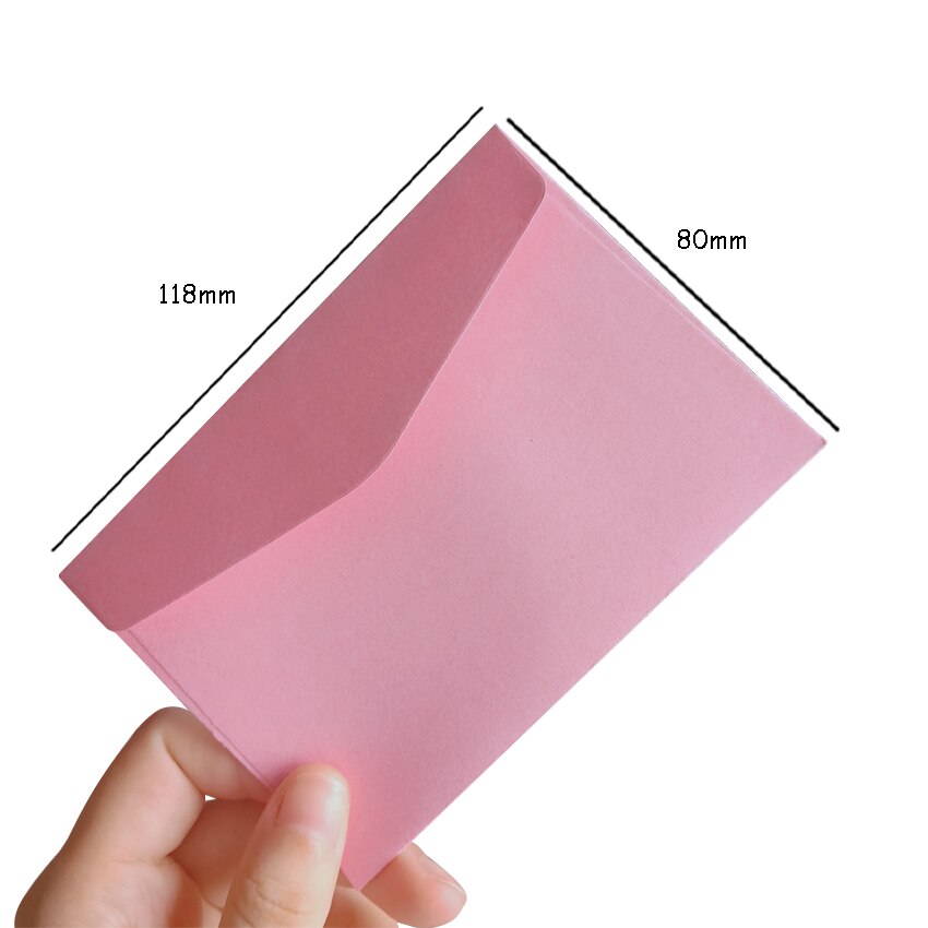 100 stuks/partij snoep kraftpapier 14 kleuren blanco enveloppen bankpas enveloppen wenskaarten mini enveloppen lidmaatschapskaart: Roze