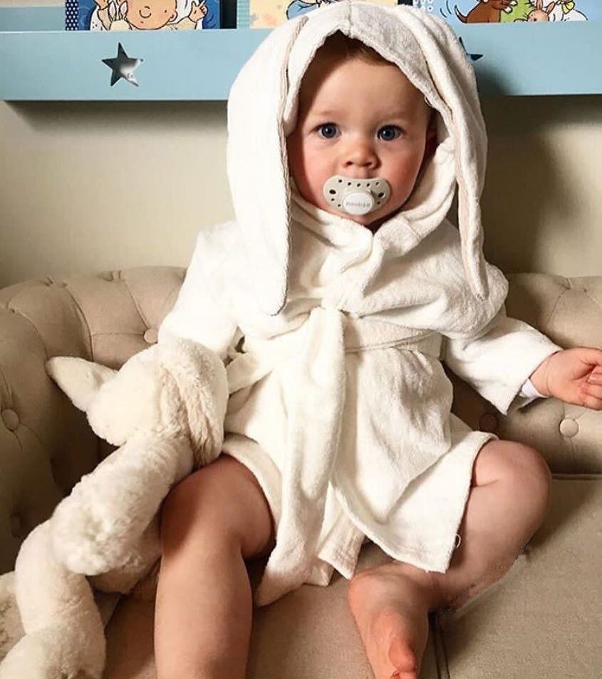 Pudcoco mærke dreng pige dyr baby badekåbe hætte badehåndklæde spædbarn badning honning baby